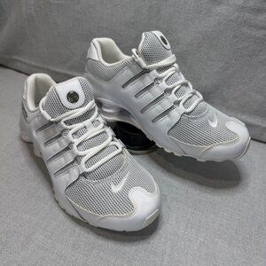 Nike Shox NZ Shoes Men's Silver White Mesh Leather Athletic Sneakers M9